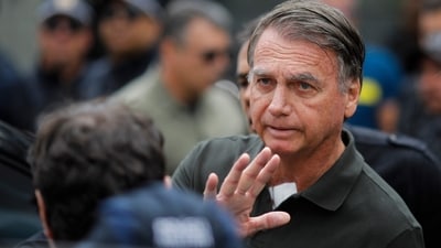 Jair Bolsonaro leaves the DF Star hospital in Brasilia on September 14, 2025, after undergoing a series of medical examinations, as he remains under house arrest. Brazil's Supreme Court on September 11 sentenced firebrand ex-president Jair Bolsonaro to 27 years in prison for coup plotting. (AFP) Jair Bolsonaro leaves the DF Star hospital in Brasilia on September 14, 2025, after undergoing a series of medical examinations, as he remains under house arrest. Brazil's Supreme Court on September 11 sentenced firebrand ex-president Jair Bolsonaro to 27 years in prison for coup plotting. (AFP)