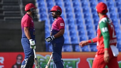 Waseem and Sharafu put together a strong 88-run partnership, despite starting slow in the first three overs of the powerplay. Once they got set, they took full advantage, finding the boundary with great ease. (AFP) Waseem and Sharafu put together a strong 88-run partnership, despite starting slow in the first three overs of the powerplay. Once they got set, they took full advantage, finding the boundary with great ease. (AFP)