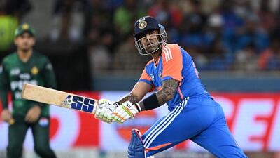 India's captain Suryakumar Yadav during the India and Pakistan match at the Asia Cup in Dubai on Sunday. (AFP) India's captain Suryakumar Yadav during the India and Pakistan match at the Asia Cup in Dubai on Sunday. (AFP)
