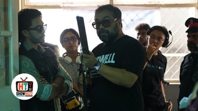 Anurag Kashyap with Aaishvary Thackeray on the sets of Nishaanchi.