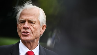Peter Navarro, White House senior counselor for trade and manufacturing, speaks to members of the media outside the White House in Washington, DC, US, on Thursday, Aug. 21, 2025. (Bloomberg) Peter Navarro, White House senior counselor for trade and manufacturing, speaks to members of the media outside the White House in Washington, DC, US, on Thursday, Aug. 21, 2025. (Bloomberg)