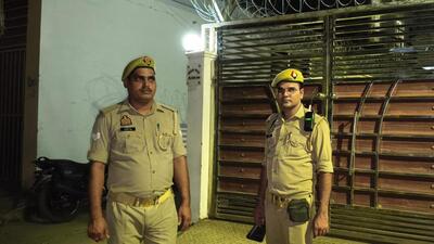 Police personnel outside the residence of Jagdish Singh Patani, the father of Bollywood actor Disha Patani, in Bareilly. (FILE PHOTO) Police personnel outside the residence of Jagdish Singh Patani, the father of Bollywood actor Disha Patani, in Bareilly. (FILE PHOTO)