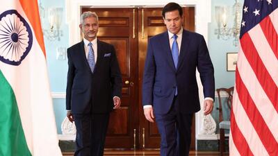 U.S. Secretary of State Marco Rubio and India's External Affairs Minister Subrahmanyam Jaishankar walk together at the State Department in Washington, D.C on July 1 (REUTERS FILE PHOTO)