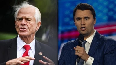 File photo of Peter Navarro and Charlie Kirk. (Reuters)