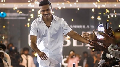 Dhanush spoke about why he named the film Idli Kadai at the film's audio launch in Chennai. (PTI) Dhanush spoke about why he named the film Idli Kadai at the film's audio launch in Chennai. (PTI)