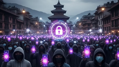 Nepali protests relied on Bluetooth messages and viral Discord debates when the internet went dark. (AI-generated) Nepali protests relied on Bluetooth messages and viral Discord debates when the internet went dark. (AI-generated)