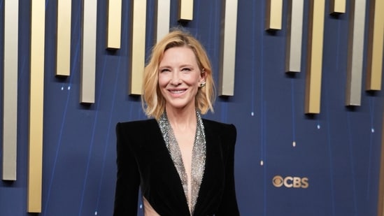 Cate Blanchett arrives at the 77th Primetime Emmy Awards on Sunday, Sept. 14, 2025, at the Peacock Theater in Los Angeles. (AP Photo/Jae C. Hong)(Jae C. Hong/Invision/AP)