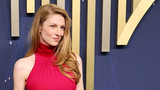 Hunter Schafer poses on the red carpet at the 77th Primetime Emmy Awards.(REUTERS)