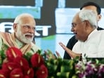 Bihar chief minister Nitish Kumar (right) with Prime Minister Narendra Modi during a public meeting in Purnea on Monday. (DPR PMO) Bihar chief minister Nitish Kumar (right) with Prime Minister Narendra Modi during a public meeting in Purnea on Monday. (DPR PMO)