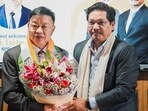 Former Lok Sabha MP Dr Lorho S Pfoze was welcomed by National People’s Party (NPP) chief and Meghalaya chief minister Conrad K. Sangma Former Lok Sabha MP Dr Lorho S Pfoze was welcomed by National People’s Party (NPP) chief and Meghalaya chief minister Conrad K. Sangma