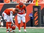 Cincinnati Bengals quarterback Joe Burrow (9) is injured on a play in the second quarter 