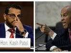 FBI Director Kash Patel (left) and New Jersey Democrat Senator Cory Booker (right) at the Senate Judiciary Committee hearing on Tuesday.