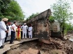 Leader of Opposition in the Lok Sabha and Congress MP Rahul Gandhi inspects the situation during his visit to flood-affected villages in Amritsar on Monday. (AICC)