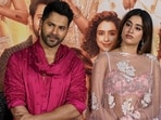 Varun Dhawan and Janhvi Kapoor at the trailer launch of their upcoming romantic comedy film Sunny Sanskari Ki Tulsi Kumari in Mumbai on September 15. (Photo by Sujit JAISWAL / AFP) Varun Dhawan and Janhvi Kapoor at the trailer launch of their upcoming romantic comedy film Sunny Sanskari Ki Tulsi Kumari in Mumbai on September 15. (Photo by Sujit JAISWAL / AFP)