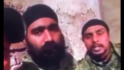 A video grab of the Indians in Russian army A video grab of the Indians in Russian army