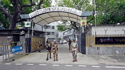 Security personnel stand guard outside the Enforcement Directorate (ED) office in New Delhi. (HT File) Security personnel stand guard outside the Enforcement Directorate (ED) office in New Delhi. (HT File)