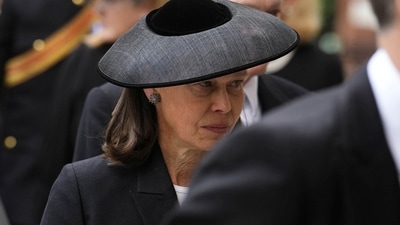 Lady Sarah Chatto arriving for the Requiem Mass service for the Duchess of Kent, at Westminster Cathedral, central London. September 16, 2025. This is the first Catholic funeral service held for a member of the royal family in modern British history. Katharine, the wife of the late Queen's cousin the Duke of Kent, converted to Catholicism in 1994.    Jordan Pettitt/Pool via REUTERS (via REUTERS)