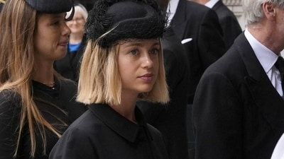 Lady Amelia Windsor arriving for the Requiem Mass service for the Duchess of Kent, at Westminster Cathedral, central London, September 16, 2025. This is the first Catholic funeral service held for a member of the royal family in modern British history. Katharine, the wife of the late Queen's cousin the Duke of Kent, converted to Catholicism in 1994.    Jordan Pettitt/Pool via REUTERS (via REUTERS)
