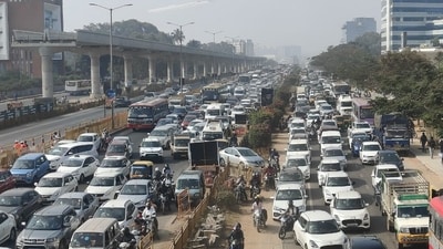 A file photo of traffic-congested roads in Bengaluru. (X/BengaluruPost)