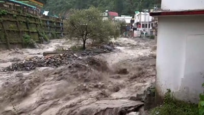 Several areas were washed away after heavy rains triggered a cloudburst in Dehradun on Tuesday, September 16, 2025. (PTI) Several areas were washed away after heavy rains triggered a cloudburst in Dehradun on Tuesday, September 16, 2025. (PTI)