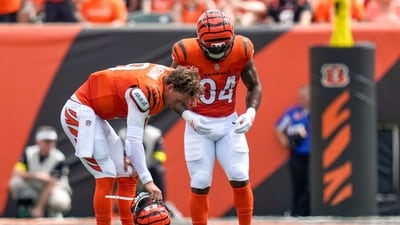 Cincinnati Bengals quarterback Joe Burrow (9) is injured on a play in the second quarter (IMAGN IMAGES via Reuters Connect)