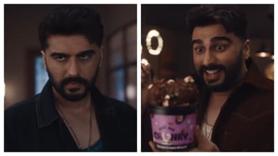 In a clever new ice cream commercial, Arjun Kapoor humorously embraces his viral meme, maintaining a stoic demeanor until he tastes the ice cream and bursts with excitement. In a clever new ice cream commercial, Arjun Kapoor humorously embraces his viral meme, maintaining a stoic demeanor until he tastes the ice cream and bursts with excitement.
