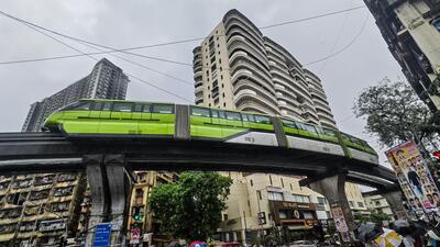 Mumbai, India. Sep 15, 2025 - Monorail got stuck between GTB Nagar and Antophill station, Sion Koliwada, due to technical glitches. 17 passengers rescued safely. Mumbai, India. Sep 15, 2025. (Photo by Raju Shinde/HT Photo) (Raju Shinde) Mumbai, India. Sep 15, 2025 - Monorail got stuck between GTB Nagar and Antophill station, Sion Koliwada, due to technical glitches. 17 passengers rescued safely. Mumbai, India. Sep 15, 2025. (Photo by Raju Shinde/HT Photo) (Raju Shinde)