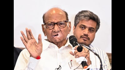 Pawar was addressing a workers’ meeting of the NCP (SP) city unit at Mahatma Phule Auditorium, Wanowrie, in the run-up to the civic elections. Senior leaders and a large number of party workers were present. (File photo) Pawar was addressing a workers’ meeting of the NCP (SP) city unit at Mahatma Phule Auditorium, Wanowrie, in the run-up to the civic elections. Senior leaders and a large number of party workers were present. (File photo)