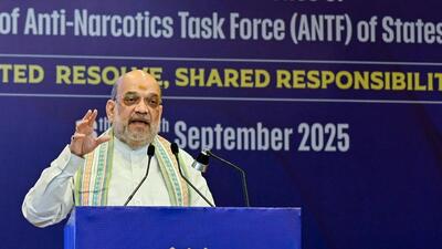 Union home minister Amit Shah speaks during the 2nd National Conference of Heads of Anti-Narcotics Task Force (ANTF) of states/UTs at Sushama Swaraj Bhawan, in New Delhi, on Tuesday (ANI) Union home minister Amit Shah speaks during the 2nd National Conference of Heads of Anti-Narcotics Task Force (ANTF) of states/UTs at Sushama Swaraj Bhawan, in New Delhi, on Tuesday (ANI)
