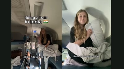 The influencer shared practical tips for others considering train travel in India. (Instagram/@nickandraychel) The influencer shared practical tips for others considering train travel in India. (Instagram/@nickandraychel)