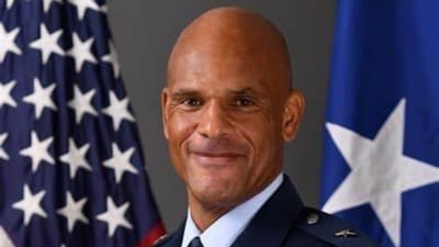 Brigadier General Kelvin McElroy and Colonel Maria McElroy have both served in the US Air Force (X) Brigadier General Kelvin McElroy and Colonel Maria McElroy have both served in the US Air Force (X)