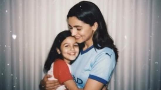 Alia Bhatt re-shares an AI photo of the latest Gemini's 'hug my younger self' trend.