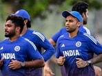 India's captain Suryakumar Yadav (R) and Sanju Samson attend a practice session at the ICC Academy in Dubai on September 16, 2025 India's captain Suryakumar Yadav (R) and Sanju Samson attend a practice session at the ICC Academy in Dubai on September 16, 2025