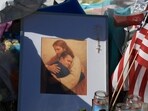 Items are seen in a makeshift memorial for Charlie Kirk at the headquarters of Turning Point USA Items are seen in a makeshift memorial for Charlie Kirk at the headquarters of Turning Point USA