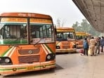 During the 2019 Kumbh Mela, UPSRTC operated 119 buses daily, catering to an average of 58.01 lakh pilgrims each day. (UPSRTC Bus)