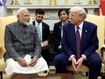 Prime Minister Narendra Modi and US President Donald Trump at the White House in Washington in February 2025.