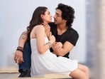 Aneet Padda and Ahaan Panday in a still from Mohit Suri's romantic drama Saiyaara. 