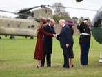 President Donald Trump and first lady Melania Trump are welcomed by Britain's Prince William and Kate, the Princess of Wales, on the Windsor Castle estate, in Windsor, England, Wednesday, Sept. 17, 2025. (Ian Vogler/Pool Photo via AP) President Donald Trump and first lady Melania Trump are welcomed by Britain's Prince William and Kate, the Princess of Wales, on the Windsor Castle estate, in Windsor, England, Wednesday, Sept. 17, 2025. (Ian Vogler/Pool Photo via AP)