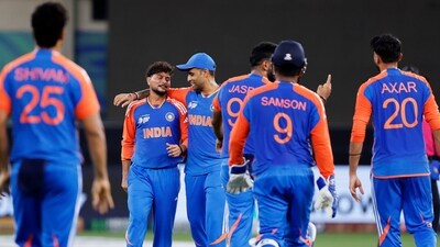 India's Kuldeep Yadav and teammates celebrate the wicket of Pakistan's Hasan Nawaz during their match in the Asia Cup 2025 (Surjeet Yadav) India's Kuldeep Yadav and teammates celebrate the wicket of Pakistan's Hasan Nawaz during their match in the Asia Cup 2025 (Surjeet Yadav)