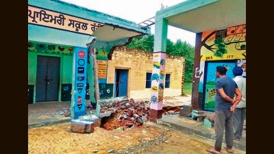 According to the reports, almost every school has declared at least two rooms unsafe and have also listed the number of new rooms urgently required. (HT Photo) According to the reports, almost every school has declared at least two rooms unsafe and have also listed the number of new rooms urgently required. (HT Photo)