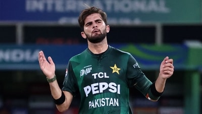 Pakistan's Shaheen Shah Afridi reacts during the Asia Cup 2025 Twenty20 international cricket against India. (AFP) Pakistan's Shaheen Shah Afridi reacts during the Asia Cup 2025 Twenty20 international cricket against India. (AFP)