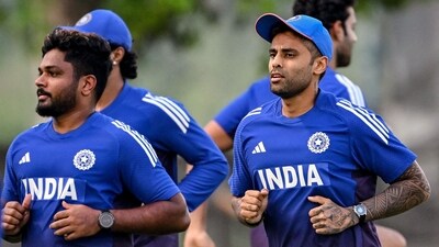 India's captain Suryakumar Yadav (R) and Sanju Samson attend a practice session at the ICC Academy in Dubai on September 16, 2025 (AFP) India's captain Suryakumar Yadav (R) and Sanju Samson attend a practice session at the ICC Academy in Dubai on September 16, 2025 (AFP)
