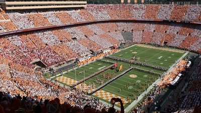 Jeff Comeaux, who was on sick leave, got ‘Coldplayed’ at the Tennessee Volunteers vs Georgia Bulldogs game. (Getty Images via AFP)