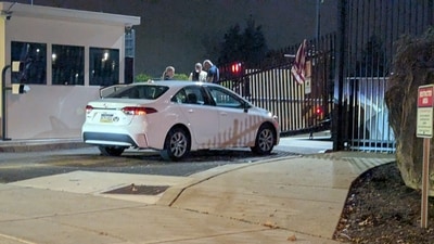 Driver rams car into FBI Pittsburgh office gate. (X/FBI Pittsburgh)