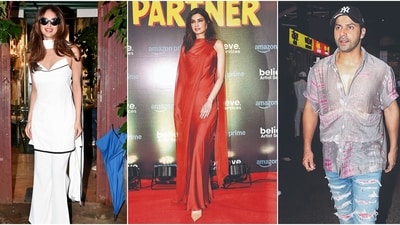 Harnaaz Kaur Sandhu, Diana Penty and Varun Dhawan (Photo: Yogen Shah)