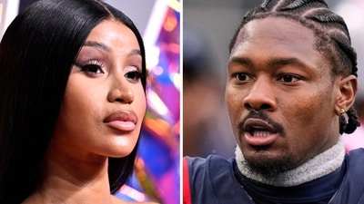 Cardi B appears at the MTV Video Music Awards in Newark, N.J. on Sept. 12, 2023,, left, and New England Patriots wide receiver Stefon Diggs appears at an NFL football game in Foxborough, Mass., on ept. 7, 2025. (AP Photo) (AP) Cardi B appears at the MTV Video Music Awards in Newark, N.J. on Sept. 12, 2023,, left, and New England Patriots wide receiver Stefon Diggs appears at an NFL football game in Foxborough, Mass., on ept. 7, 2025. (AP Photo) (AP)