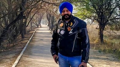 A photo from the family album of Navjot Singh, deputy secretary in the department of economic affairs, ministry of finance, who was killed after a BMW allegedly hit his motorcycle near Delhi Cantonment metro station on Ring Road, in New Delhi. (PTI) A photo from the family album of Navjot Singh, deputy secretary in the department of economic affairs, ministry of finance, who was killed after a BMW allegedly hit his motorcycle near Delhi Cantonment metro station on Ring Road, in New Delhi. (PTI)