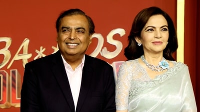 Reliance Industries Chairman Mukesh Ambani with wife Nita Ambani during the premiere of the upcoming Netflix series 'The Ba***ds of Bollywood', in Mumbai. (PTI) Reliance Industries Chairman Mukesh Ambani with wife Nita Ambani during the premiere of the upcoming Netflix series 'The Ba***ds of Bollywood', in Mumbai. (PTI)