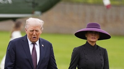 President Donald Trump and first lady Melania Trump arrive at Windsor Castle in Windsor, England, Wednesday Sept. 17, 2025. (Aaron Chown/Pool Photo via AP) (AP) President Donald Trump and first lady Melania Trump arrive at Windsor Castle in Windsor, England, Wednesday Sept. 17, 2025. (Aaron Chown/Pool Photo via AP) (AP)