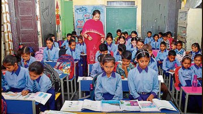 While private schools managed to conduct online classes, govt school students were left without any such option. (HT File Photo) While private schools managed to conduct online classes, govt school students were left without any such option. (HT File Photo)